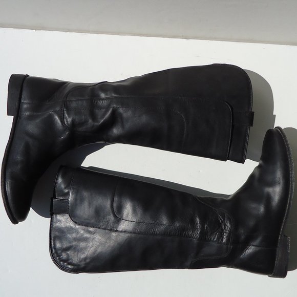 SIZE 7 B. FRYE Paige tall riding black leather boots. - Picture 9 of 16
